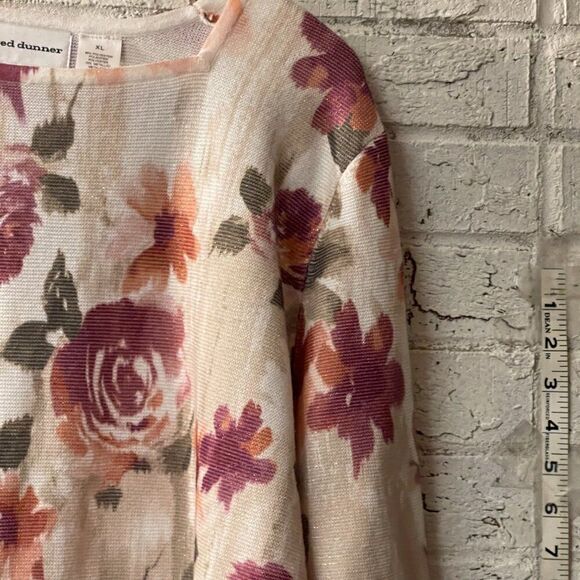 Alfred Dunner Floral Lightweight Long SLeeve Sweater XL - Picture 2 of 7